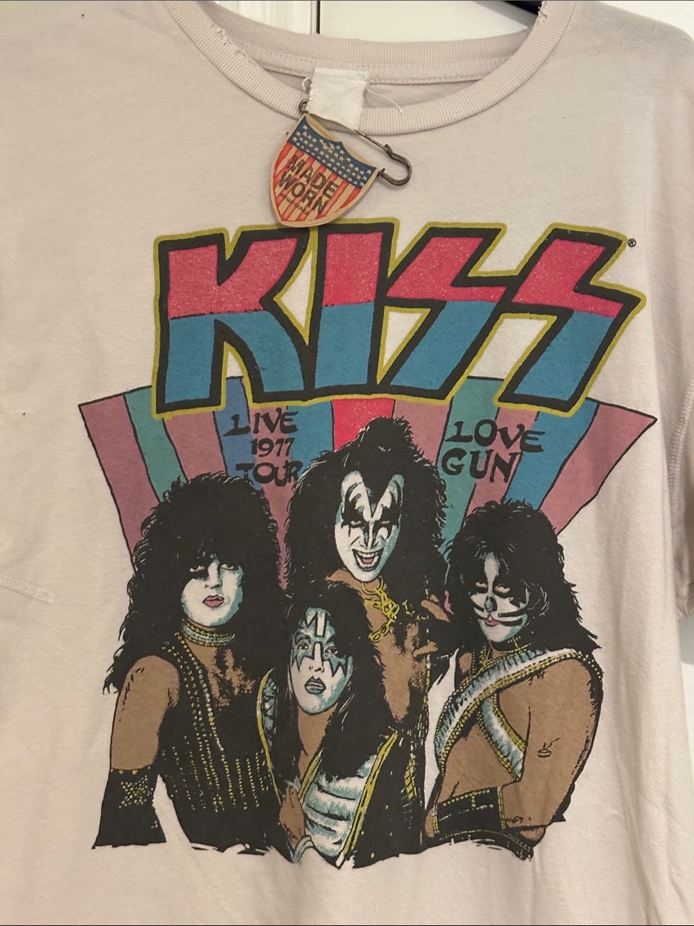 NWT MadeWorn KISS tee size Medium each MadeWorn item is Uniquely distressed - Picture 2 of 9